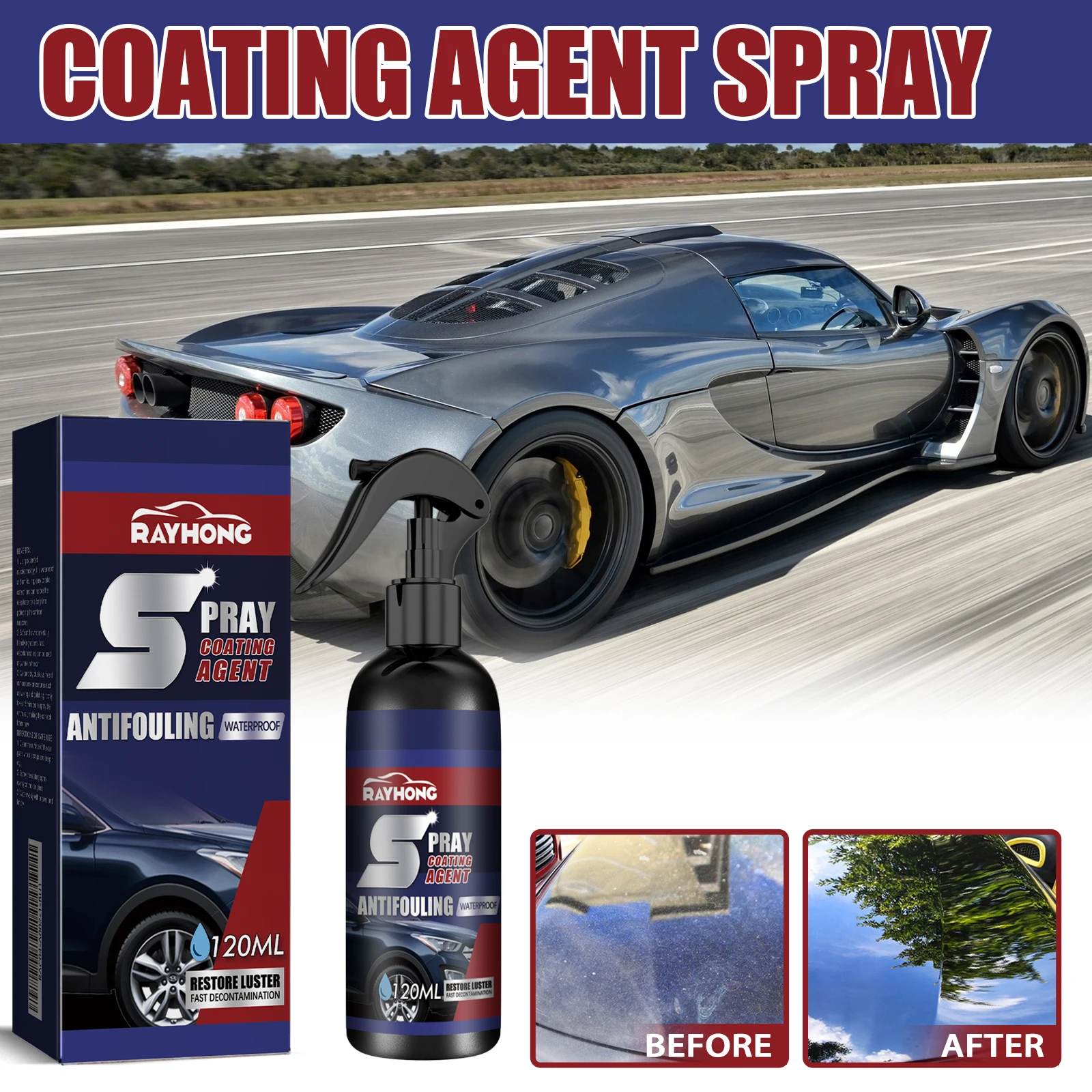 Car Coating Spray Maintenance Paint Surface Decontamination Deep Black Brightening Car Coating Protective Spray, Quick Coat Ceramic Sealant Hydrophobic High Gloss Top Coat Polish Spray For Auto Paint Glass Windshield Plastic Trim Car Care Supplies Kit