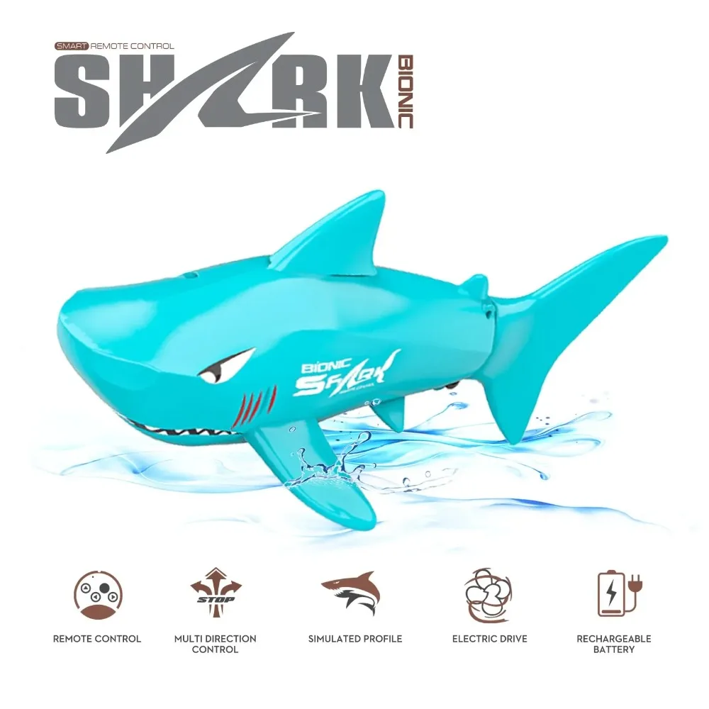 New Mini Smart RC Shark Remote Control Water Toy Electric Boat Shark Swimming Pool Toys Dive Bionic Shark Boys Kids Gifts