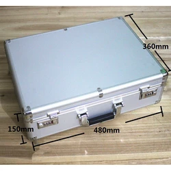 High-grade  Aluminum Tool Case Toolbox Strongbox Meter Box Suitcase File Bag Instrument Storage Sorting With Lock 47* 35*14cm