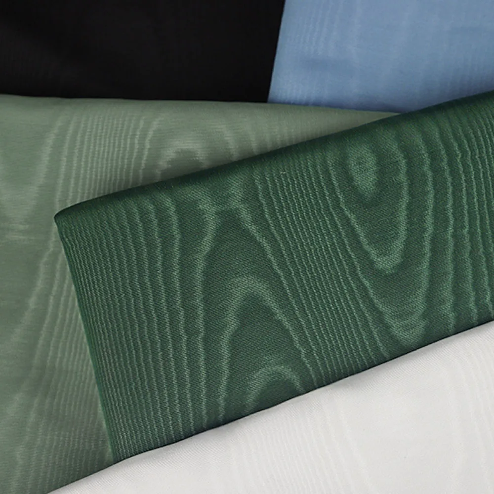 Wood Grain Moire Jacquard Satin Fabric Breathable for Cheongsam Hanfu Midi Dress Handmade Sewing Apparel Craft Home Small Decor