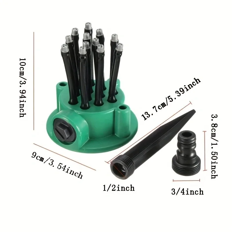 360 Degree Garden Automatic Multi Sprinkler Garden Lawn Sprinklers Adjustable Roof Cooling Sprinklers Watering Gardening Tools