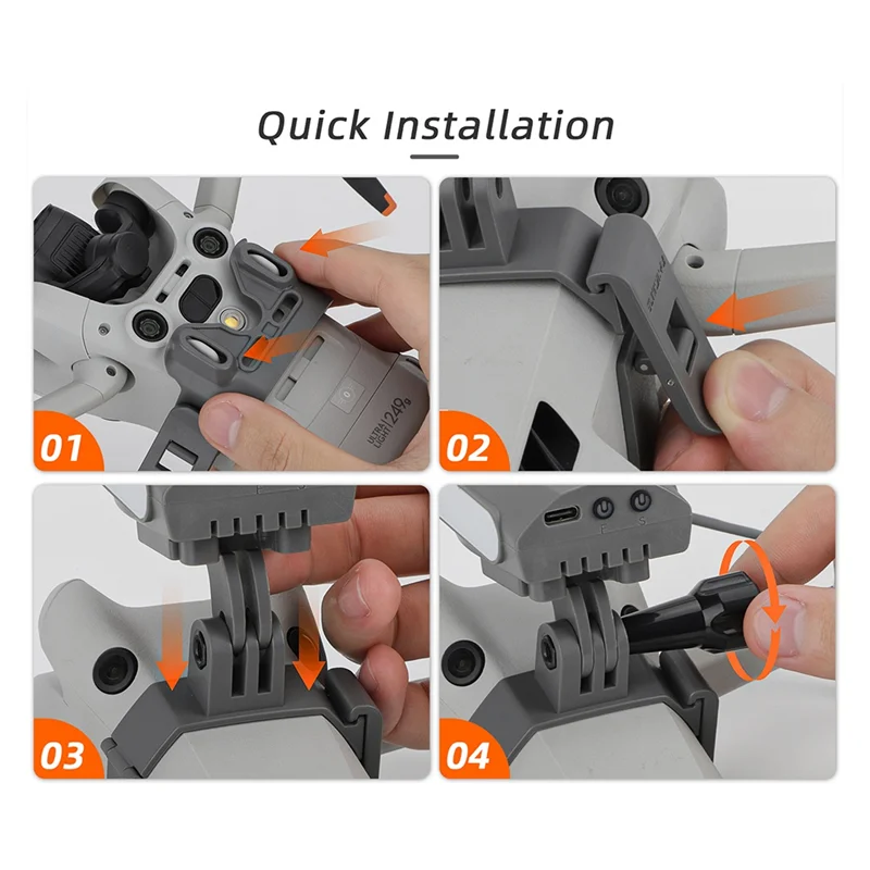 SUNNYLIFE For Mini 4 Pro Mount Multifunction Searchlight For Action 4/Gopro12 Sports Camera Bracket Mount + Searchlight Set