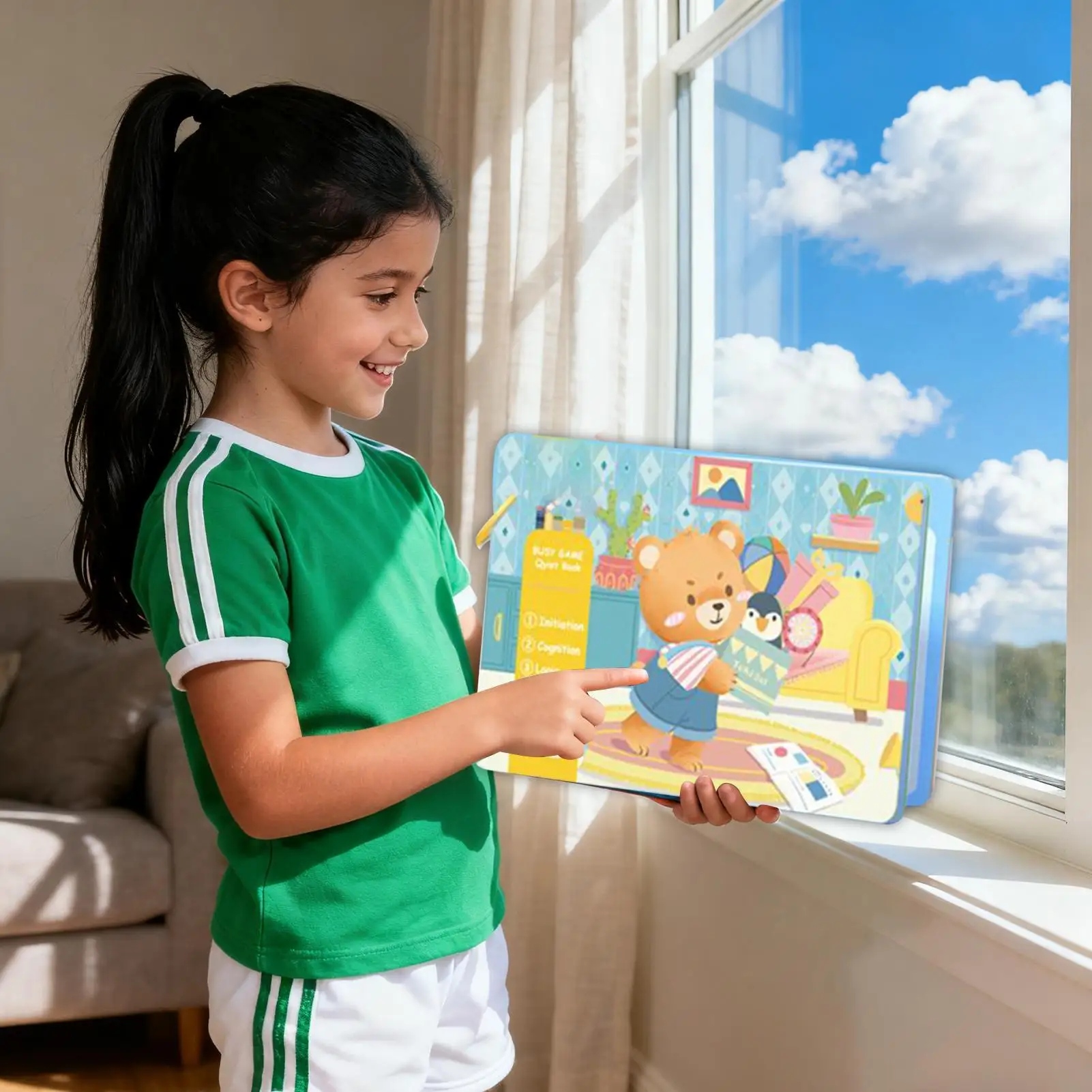 활동 보드북 미세 운동 능력 학습 감각 장난감 아기를 위한 대화형 책 자동차 비행기 레스토랑 유모차용