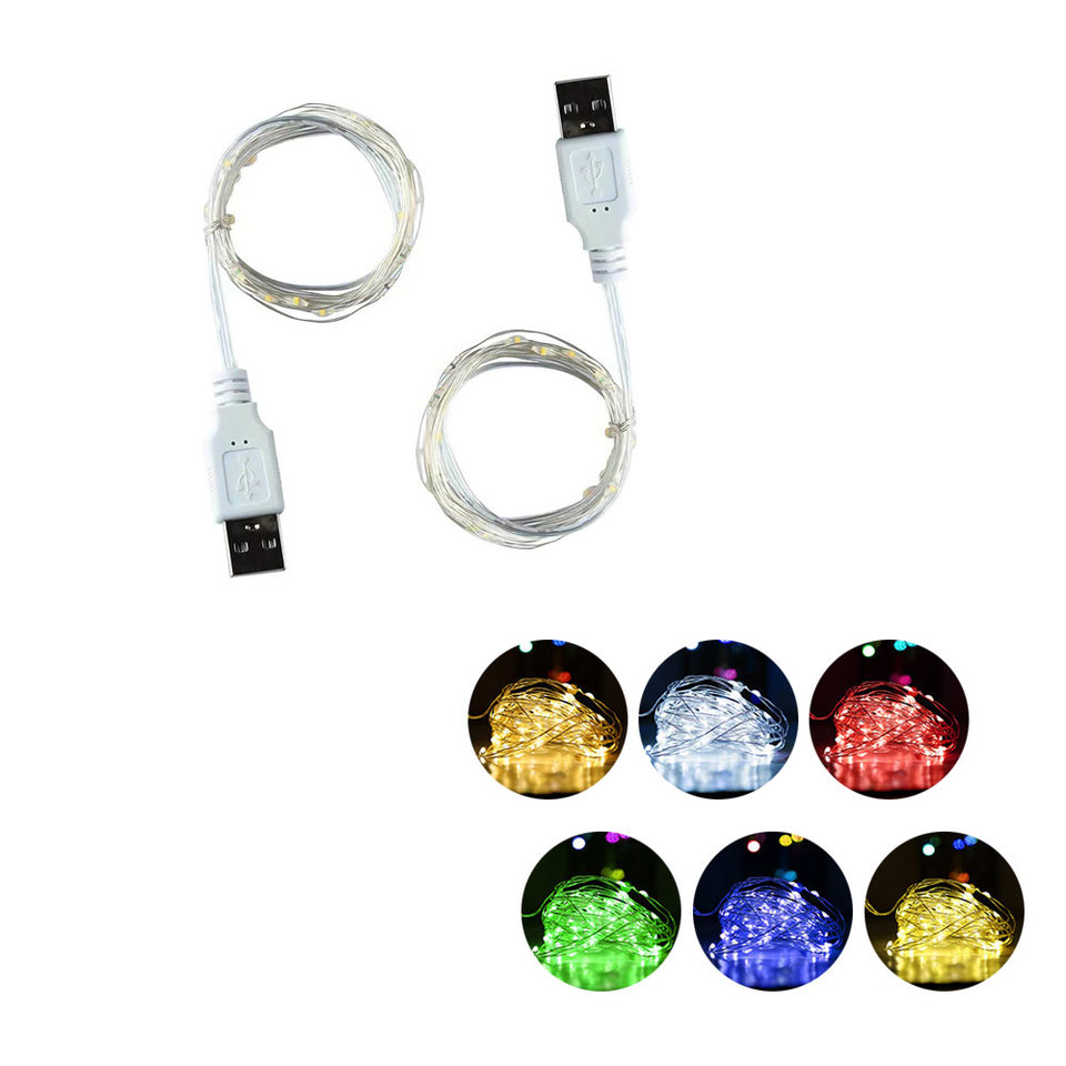  USB Led Copper Wire String Lights 1M/2M/3M Waterproof Fairy Lights DIY Christmas Wedding Party Holiday Lighting String Lights 