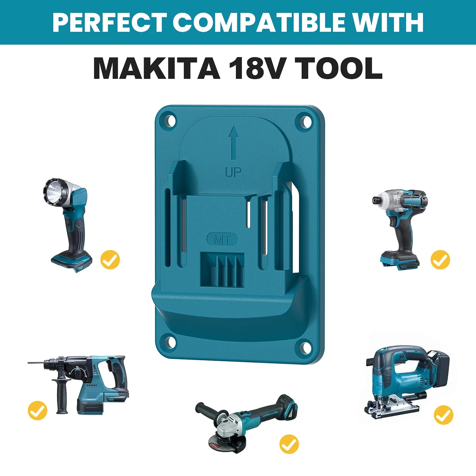 10er-Pack Werkzeughalter und Batteriehalter für Makita 18V Wandhalterung Bohrmaschinenhalter mit 30 Schrauben (ohne Werkzeug, ohne Batterie) – Detail 10