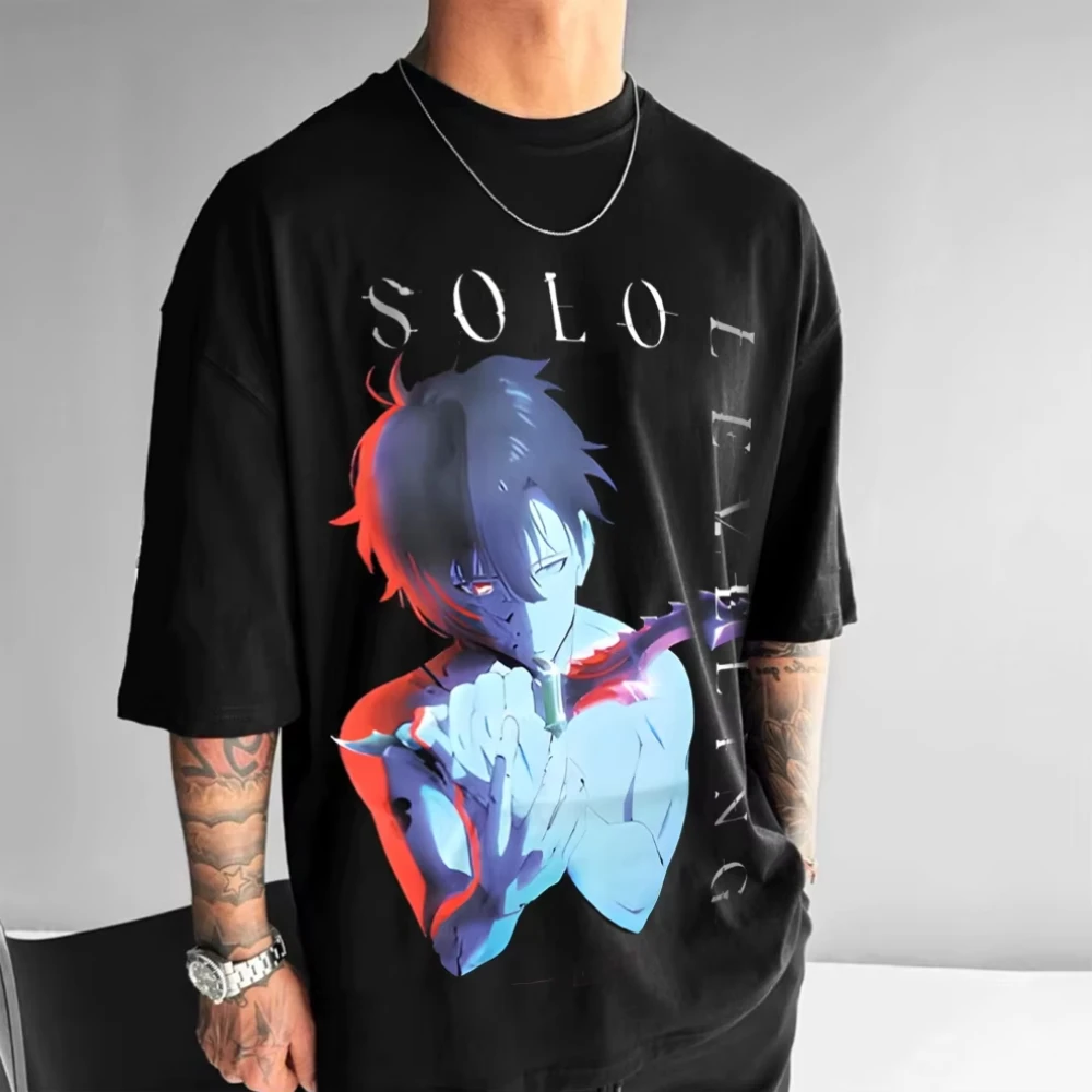 

Solo Leveling Oversized Graphic T-Shirts Man Summer Y2k Clothes Women Short Sleeve Tee Cotton Casual Tops Anime Streetwear Brand