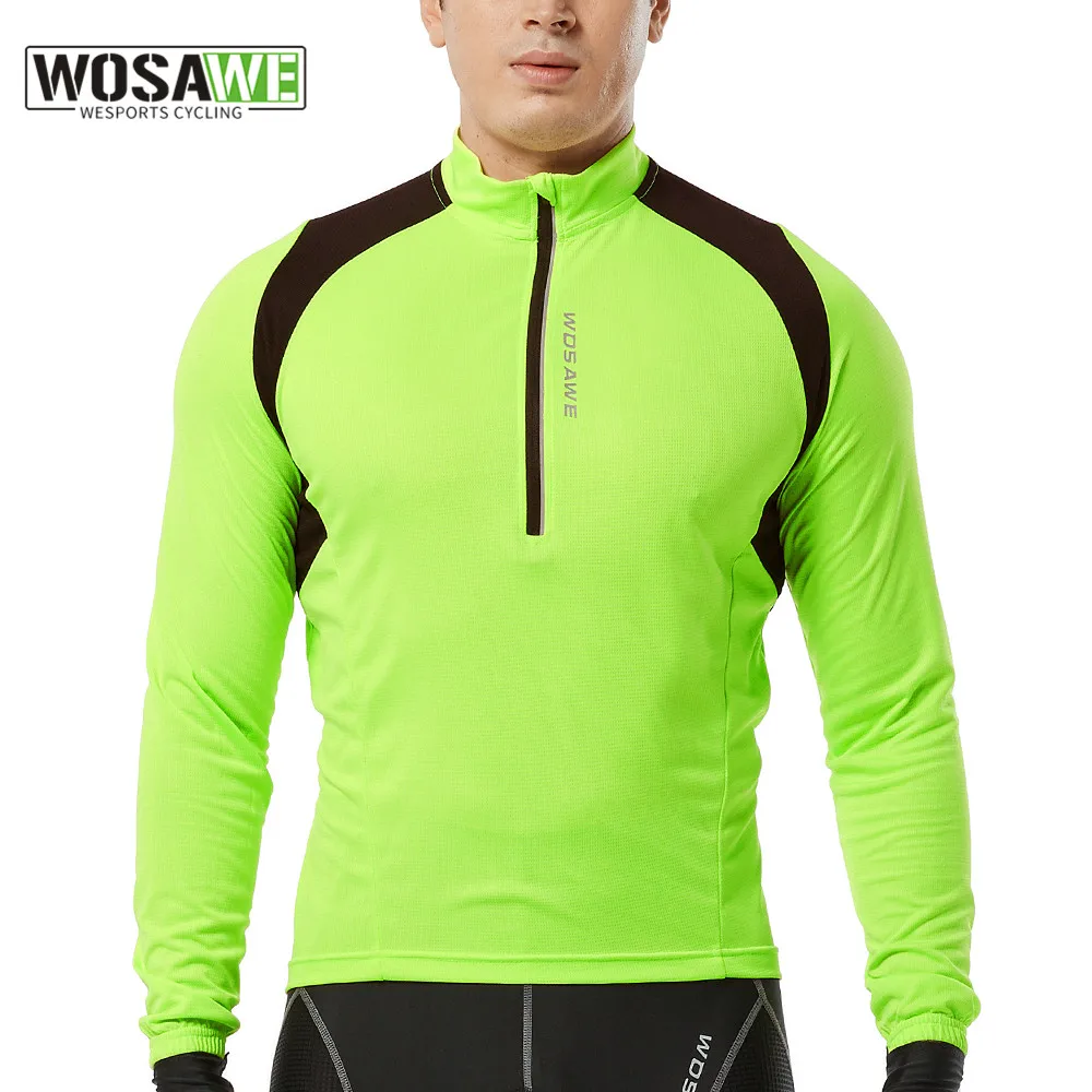 

WOSAWE Reflective Men Cycling Jerseys Long Sleeve Maillot Downhill Bicycle Clothing Ropa Ciclismo Shirts Tight Bike MTB Jersey