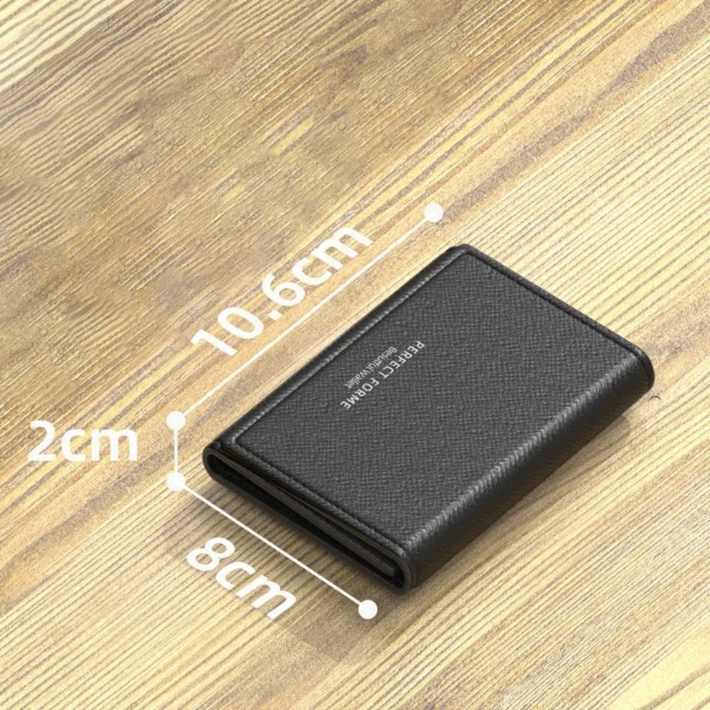 Modische Leder-Kartenbrieftaschen für Herren, große Kapazität, einfarbig, Herren-Geldbörse, Multikarten-Multifunktions-Fotohalter für Damen – Detail 5