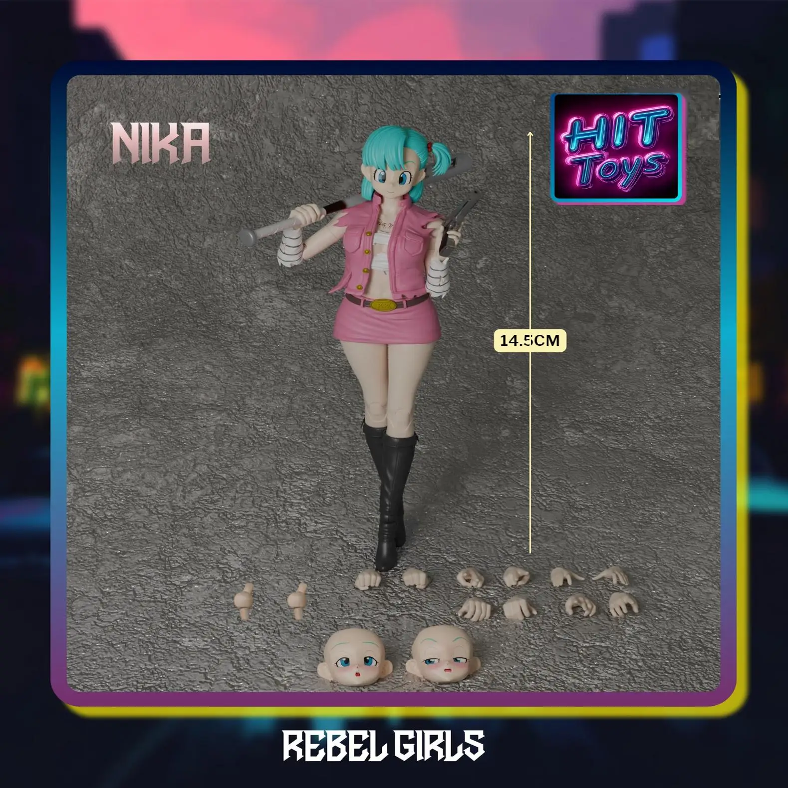 

1/12 Hit Toys Rebel Girls Shf Hell Phantom Nika Bulma Vengeance Angel Luna Android 18, аниме-фигурки, модели коллекционеров
