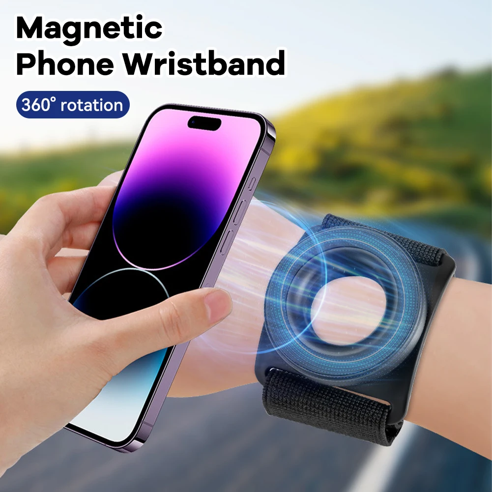 For MagSafe Strong Magnetic Suction Bracket Mobile Phone Holder Wrist Strap Arm Dedicated For iPhone 13 14 15 Pro Max Samsung