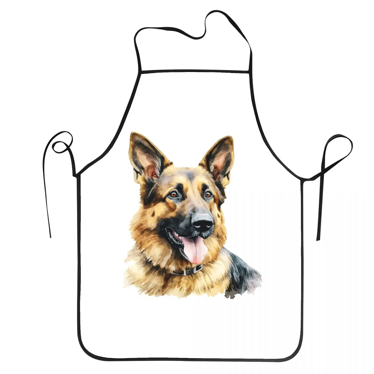 Watercolor German Shepherd Aprons Chef Baking Tablier Waterproof Bib Kitchen Cleaning Pinafore for Women Men Gardening