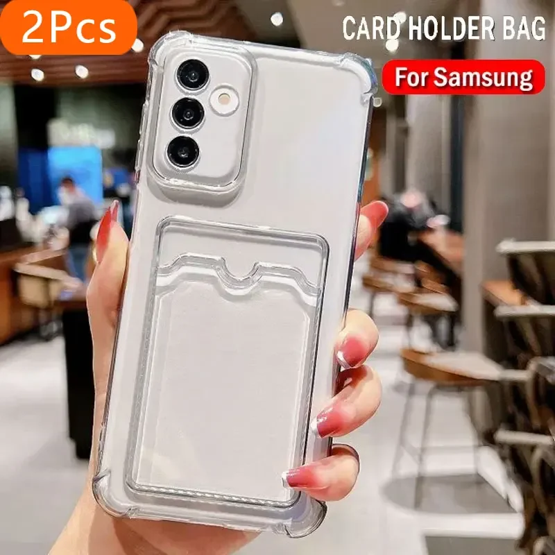 

2Pcs For Samsung Galaxy A56 Case Samsung Galaxy A16 A26 A36 A56 5G Card Holder Wallet Clear Cover Samsung A56 5G