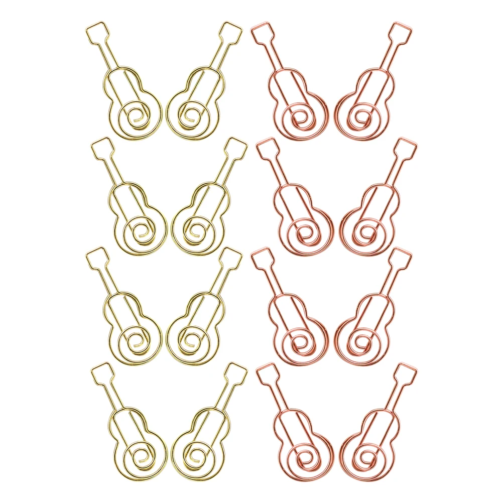 Clip per carta a forma di chitarraMetalOfficeSchoolSuppliesDocumentiOrganizerMiniPinsBookmarkPageMarkingClipsMusicalInstrumentAccessori