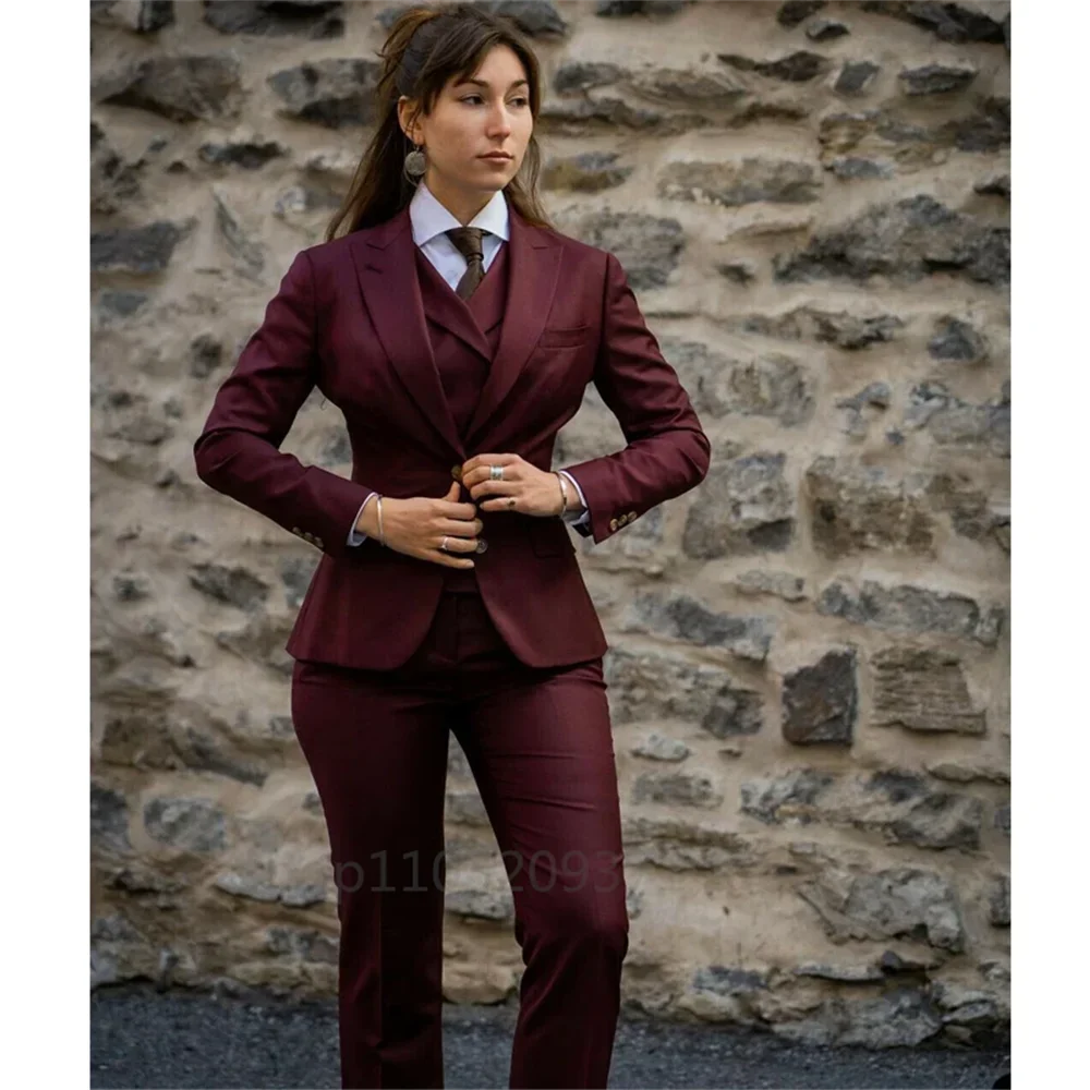 

Women's Suits Three Piece Suits Business Workwear Jackets Vests Pants Custom Sizes Ladies Groom Tuxedo Office Set