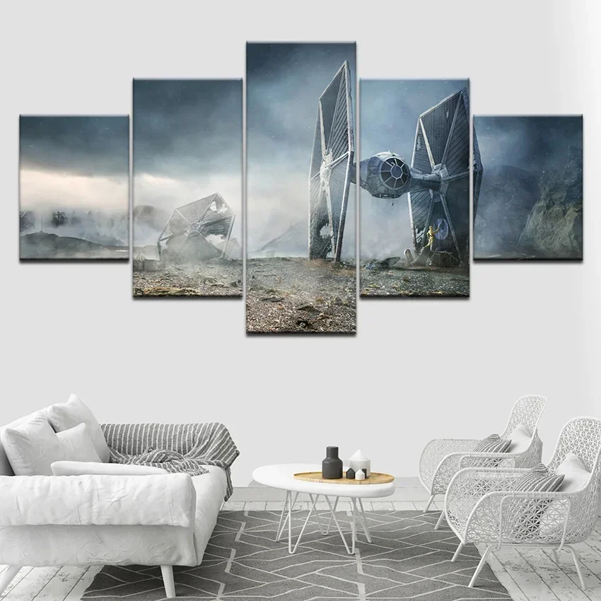 

Interstellar War 100CM HD Decorative Painting Print Poster 5-Link Spaceship Planet Home Decoration Poster