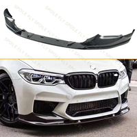 3X 2018 To 2020 For BMW F90 M5 M5C Car Front Bumper Lip Spoiler Splitter Diffuser Guard Trim Body Kit By Gloss Black Carbon Look