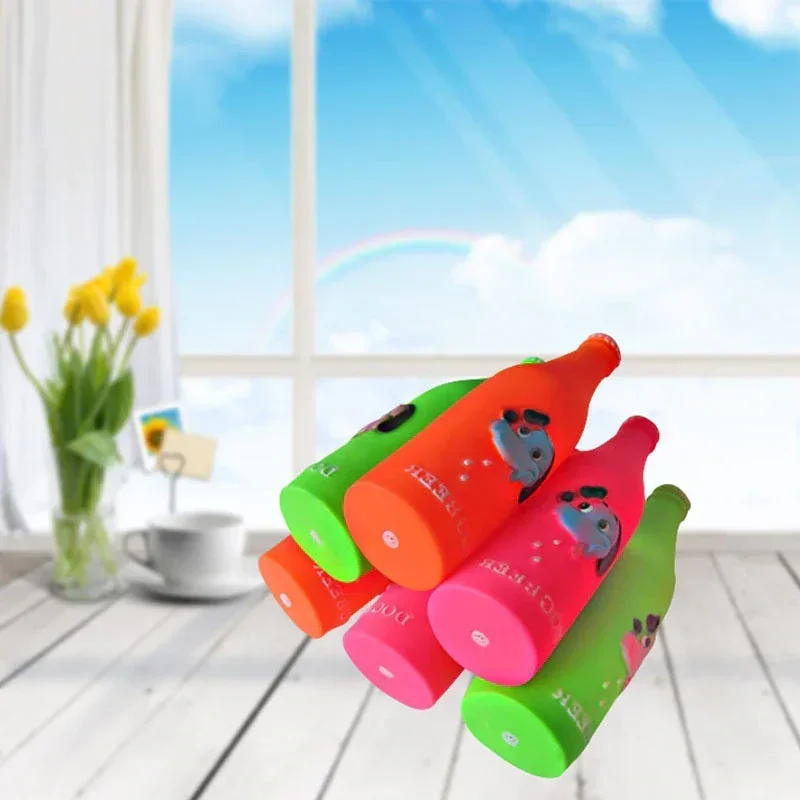 Creative Squeak เบียร์ขวดของเล่นสุนัข Puppy Interactive Chewing สัตว์เลี้ยงสุนัขของเล่นทำความสะอาดฟัน Pet Squeaker ของเล่นสุนัขขนาดใหญ่