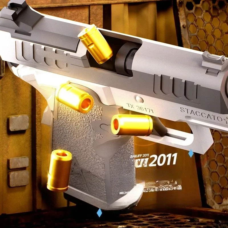 連続火災投射シェルおもちゃの銃ソフト弾丸エアガンランチャーアウトドアスポーツ CS ゲームピストル射撃武器子供のためのギフト