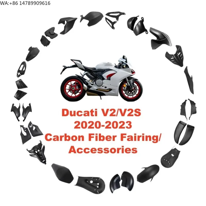 Full-Size Custom Motorcycle Body Kit3K 100% Dry Carbon Fiber Motorcycle Fairing Kit For Ducati Panigale V2 V2S 2020-2023 Carbon
