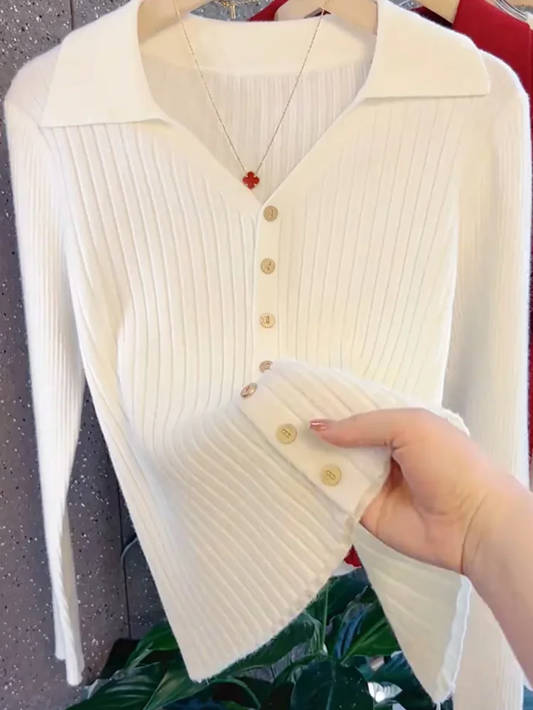 

Ele вязаный полосатый модный универсальный топ большого размера, осеннее новое поступление, шерстяной женский свитер Snow Dr