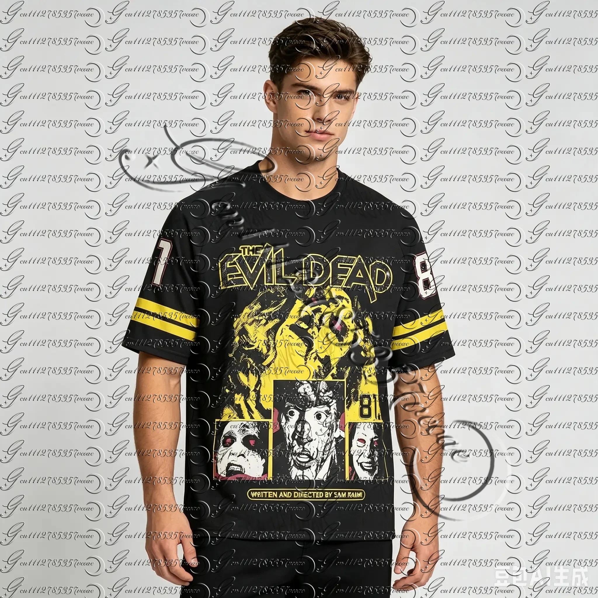 T-shirt graphique The Evil Dead pour hommes, style vintage, imprimé film culte, manches courtes, streetwear, assorti pour la famille