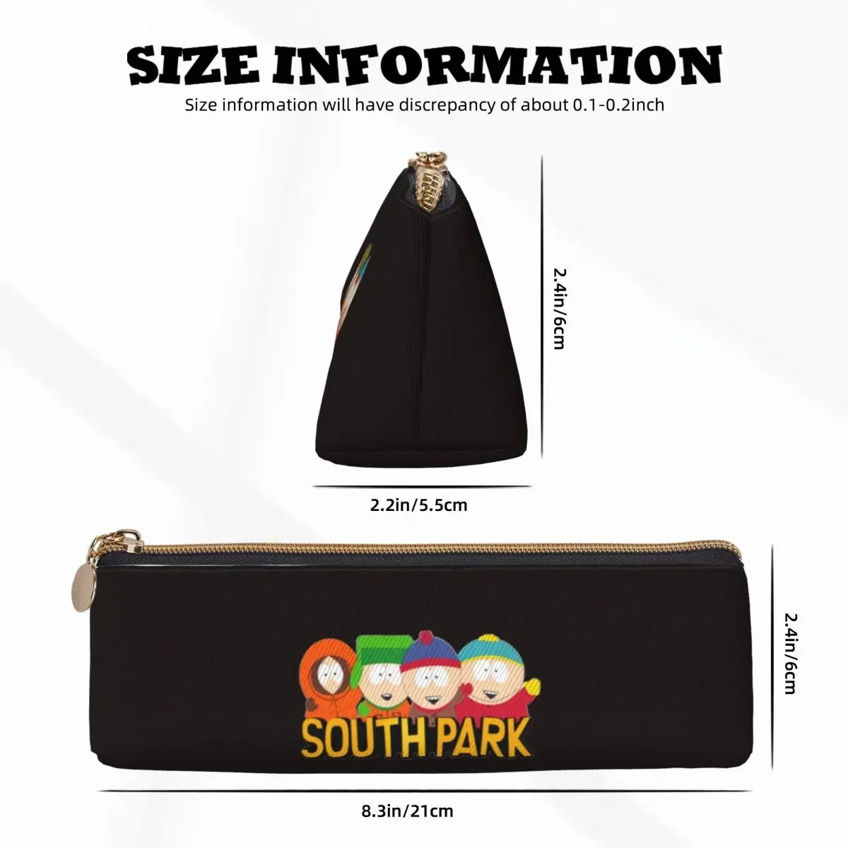 Cute Southed Pencil Case Parks Cartoon Chirden Large  Bag Boy Girl Triangle  School  Cases Graphic Stationery