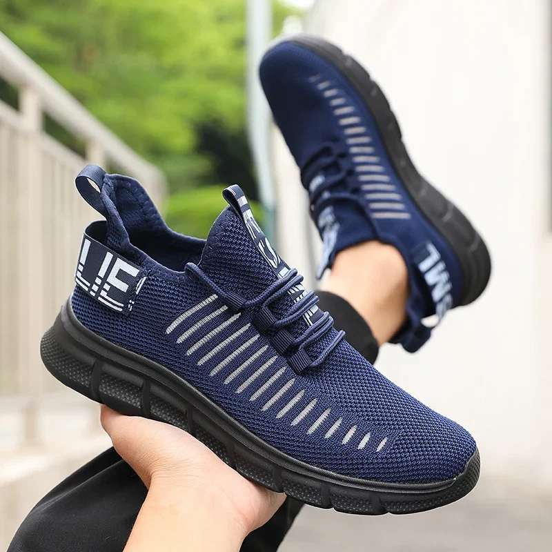 

Breathable Male Sneakers Fashion Gym Casual Light Walking Shoes Fashion Soft Soled Comfortable Striped Tennis Sneakers for Men