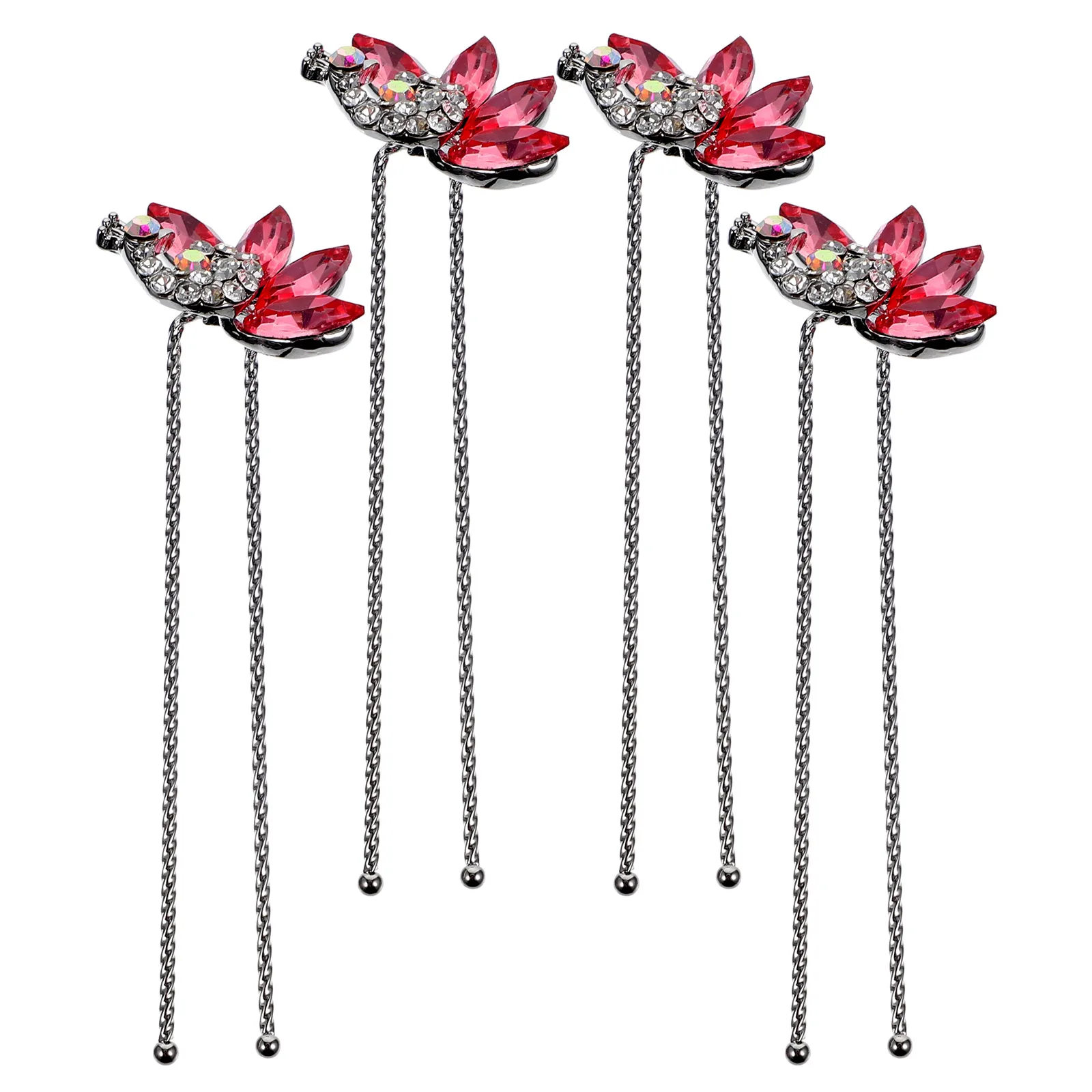 

4 Pcs Crystal Rhinestone Hairpin Bridal Accessories for Wedding Shaped Women Girls Elegant Design Practical
