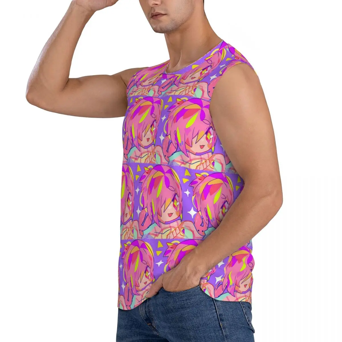Mitsuba Toilet Bound Hanako-kun Butto Men Sleeveless Tank Tops Quick Dry Breathable Gym Fitness Running Summer Casual Sport Vest