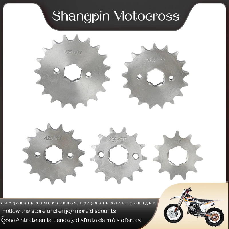 

High Quality 428# 20mm Front Engine Sprocket 10T-19T For KAYO BSE SSR SDG Dirt Bike ATV Quad Go Kart Moped Dirt Bike Motorcycle