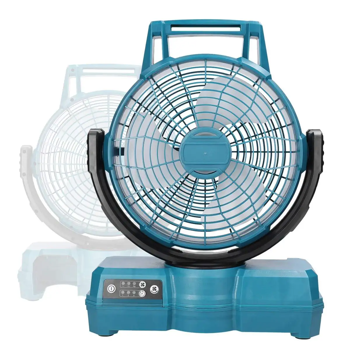 Imagem -02 - Ventilador sem Fio Portátil para Makita Engrenagens de Vento Ajustáveis Bateria 20v Rotatable Summer Fans Funções de Ajuste do Tempo Long Time Use