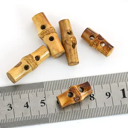 5PCS Vintage Buttons Natural Bamboo Irregular Buttons Two Hole DIY Craft Project Embellishments for Clothing Sewing Accessories