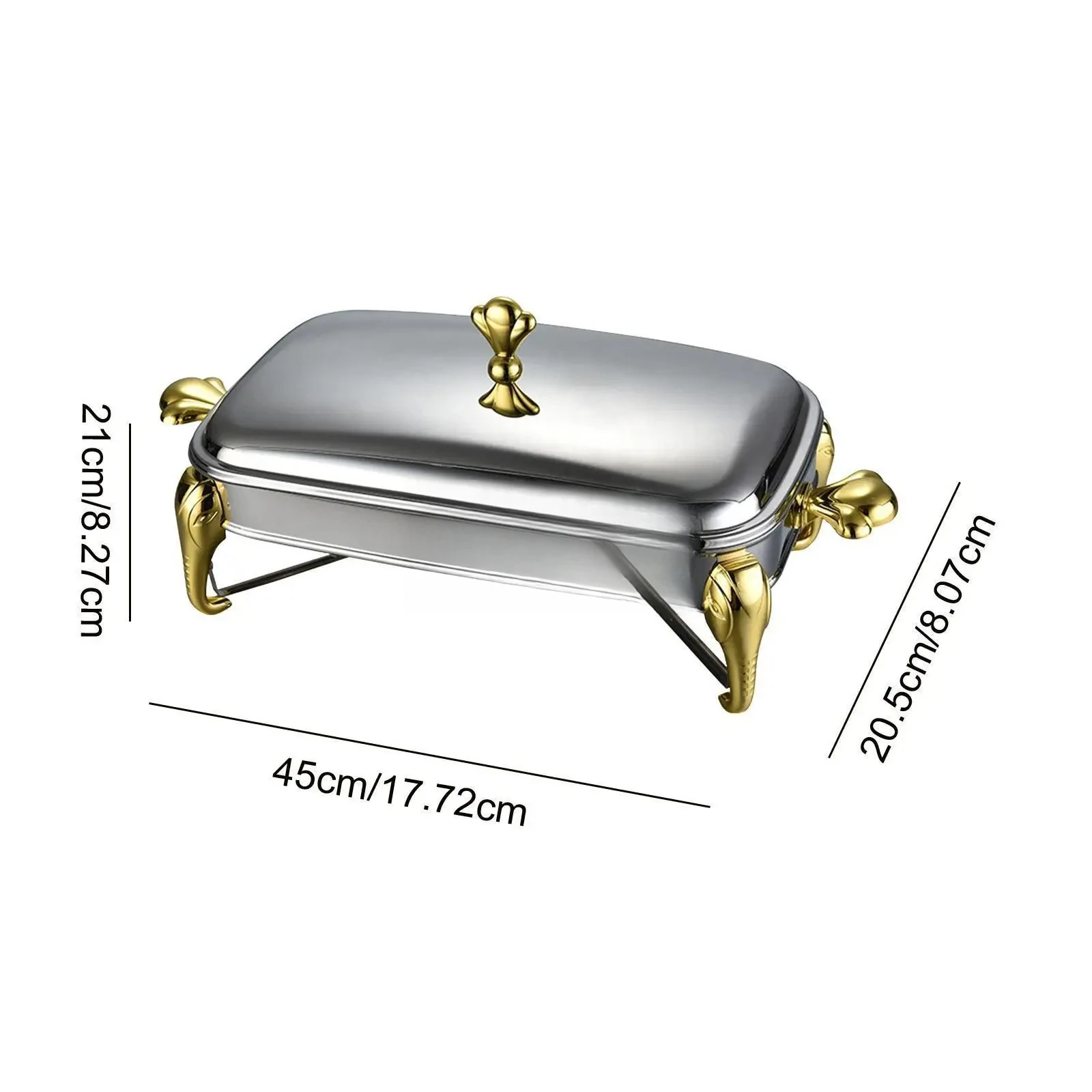 2.4L 2.9LStainless Steel Buffet Warmer Hot Pot Detachable with Lid Handle Events Kitchen Chafing Dish Buffet Set Serving Dish