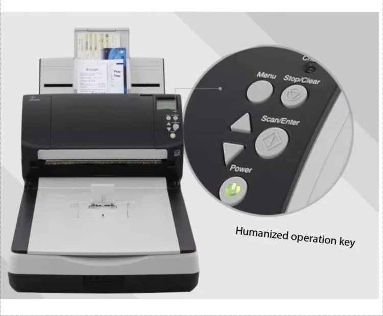 Escáner de documentos A4 dúplex de alta velocidad Fujitsu Fi-7280 con base plana - 80 páginas/160 lados por minuto, alimentación automática