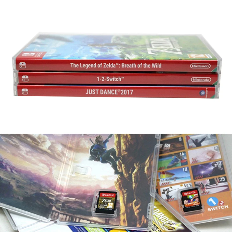 1pcs Game Card Storage Case Transparent Box Cartridge Holder Shell For Switch NS With Book Holder For Inserted Cover