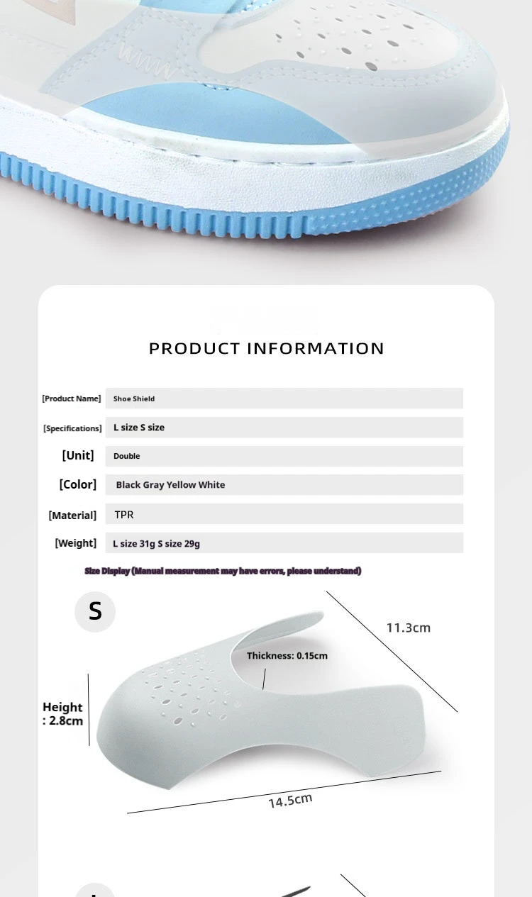 10 Stück Anti-Knitter-Sneaker-Innenstütze Zehenschutz Schuhspanner Riss-Schutz - Flexibles Schuhpflege-Zubehör für längeres Tragen – Detail 2
