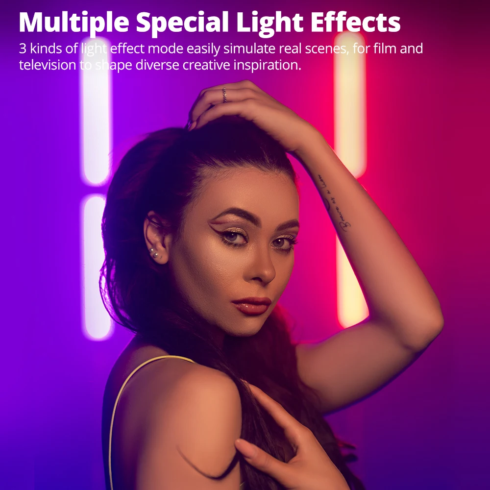 Ambitful BL06 LED Video Light Pavo Tube Light RGB Color Photography Light Handheld Light Stick for Photos Video Movie Vlog
