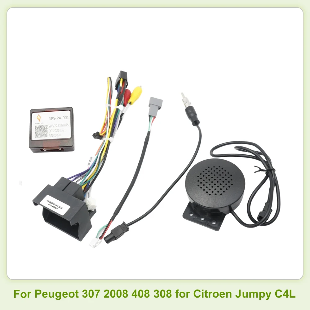 RP5-PA-001 Canbus Box for Peugeot 307 2008 408 308 for Citroen Jumpy C4L Wiring Harness Power Cable Android Car Radio Multimedia