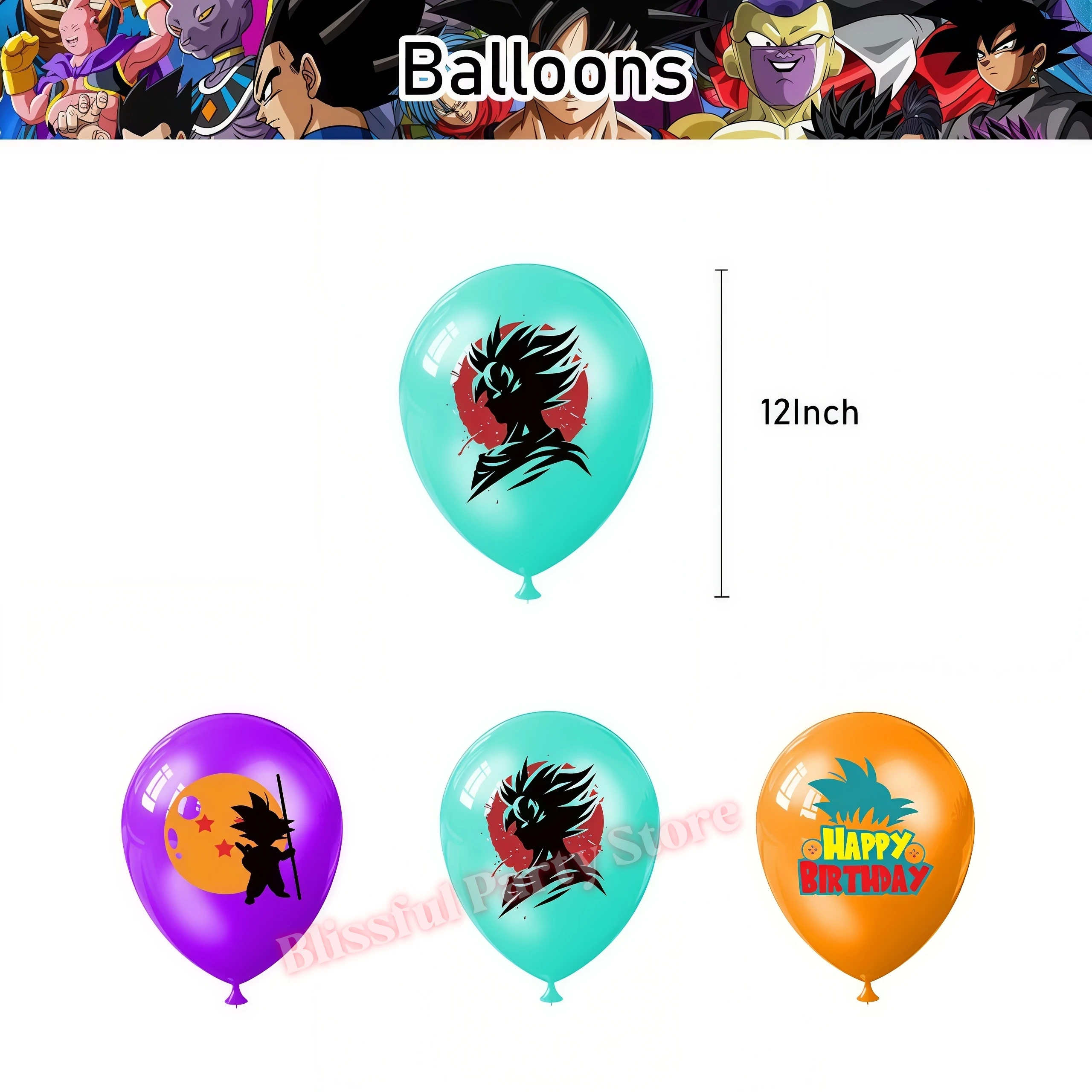 Dragon Ball Themen-Geburtstagsdekoration Partyzubehör Goku Teller Ballons für Kinderparty-Accessoires Babyparty-Gastgeschenke – Detail 15