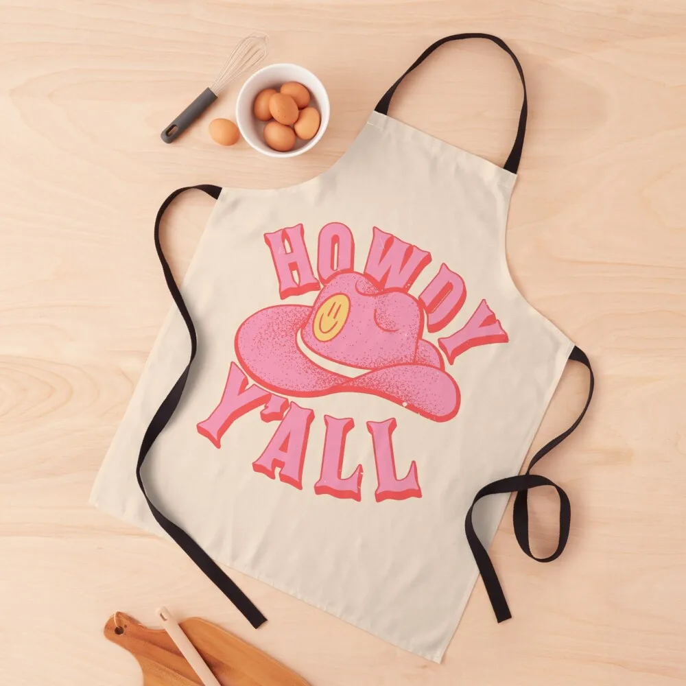 

HOWDY YALL HOWDY Y'ALL Preppy Aesthetic White Background Apron bib Kitchen For Women Nursing painting Apron