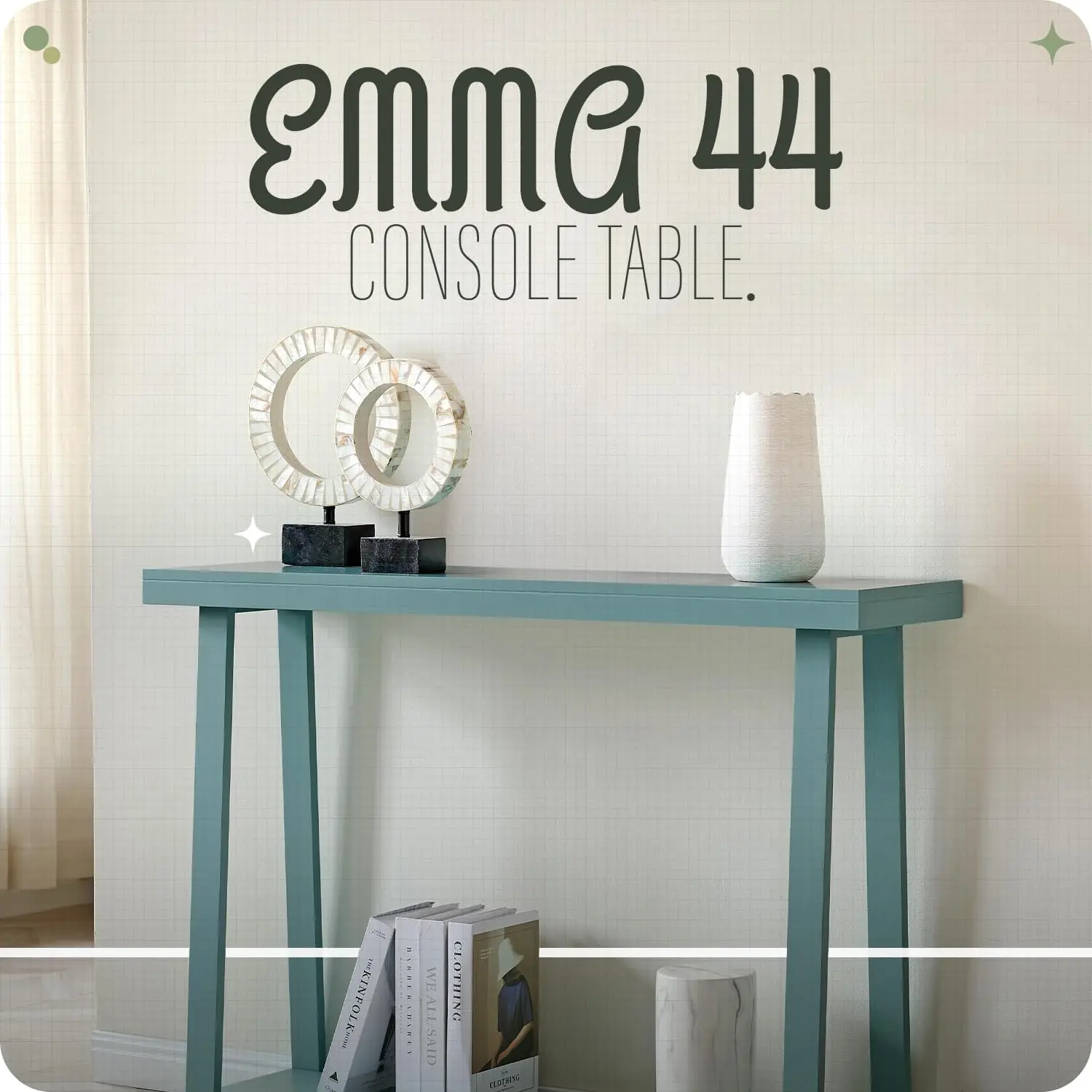 Emma Narrow Console Table, 44-Inch Wood Entryway Table for Hallway, Living Room, Behind Sofa, Modern Accent Sofa, Customized view 3
