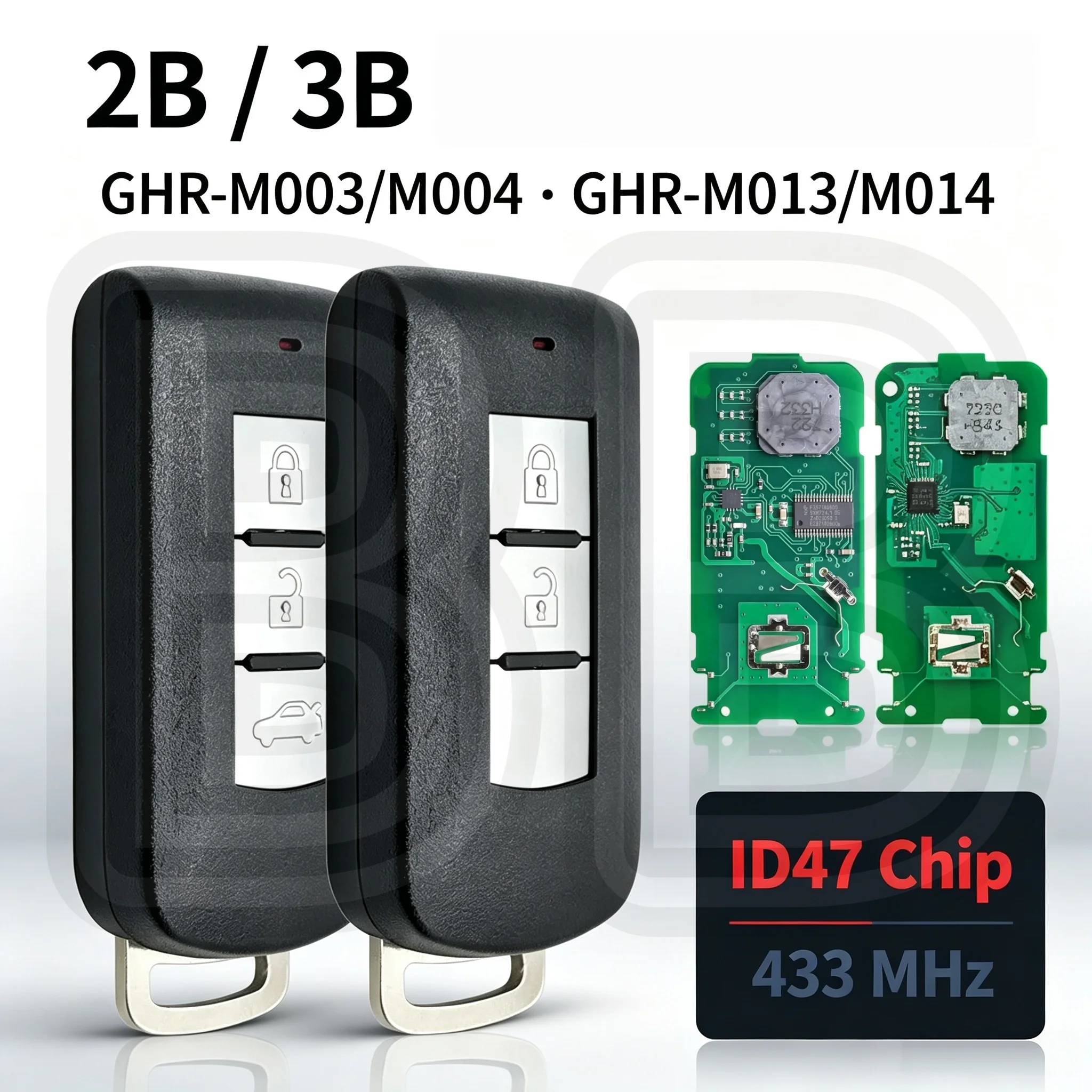 433Mhz Id47Chip M003/M004 M013/M014 Suitable for Mitsubishi Pajero L200 Montero Eclipse Cross Xpander Smart Remote Key Addition