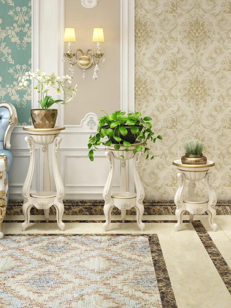 

European style flower stand indoor living room multi-layer pothos flower stand imitation solid wood flower pot shelf balcony