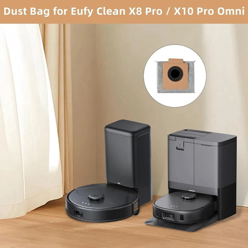 16 Pack Dust Bags For Eufy Clean X8 Pro / X10 Pro Omni Robot Vacuum Self-Empty Station, Large Capacity Disposable Bags