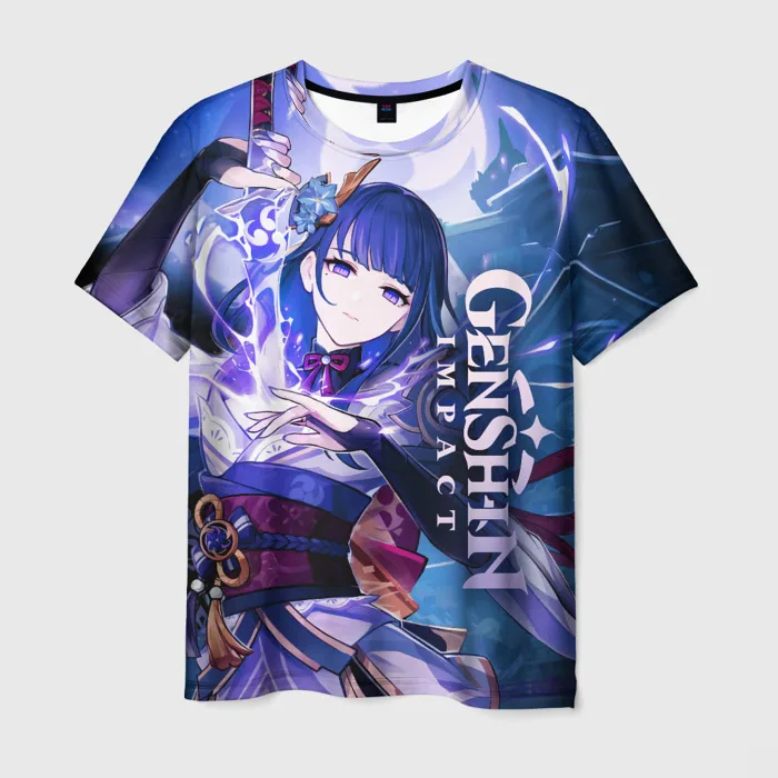 Anime Game Genshin Impact Raiden Shogun Print T-shirts 3D Men/Women Short Sleeve Tee Shirt Harajuku Kid Top Oversized Streetwear