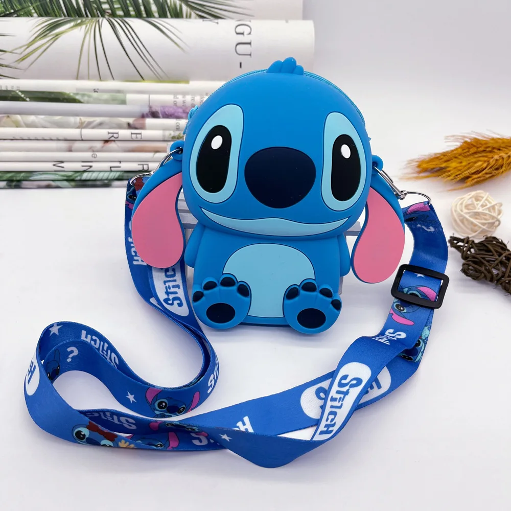 Bolso de hombro de silicona Stitch, bandolera para niños con bonitos dibujos, monedero para niños y niñas, bolsas impermeables versátiles