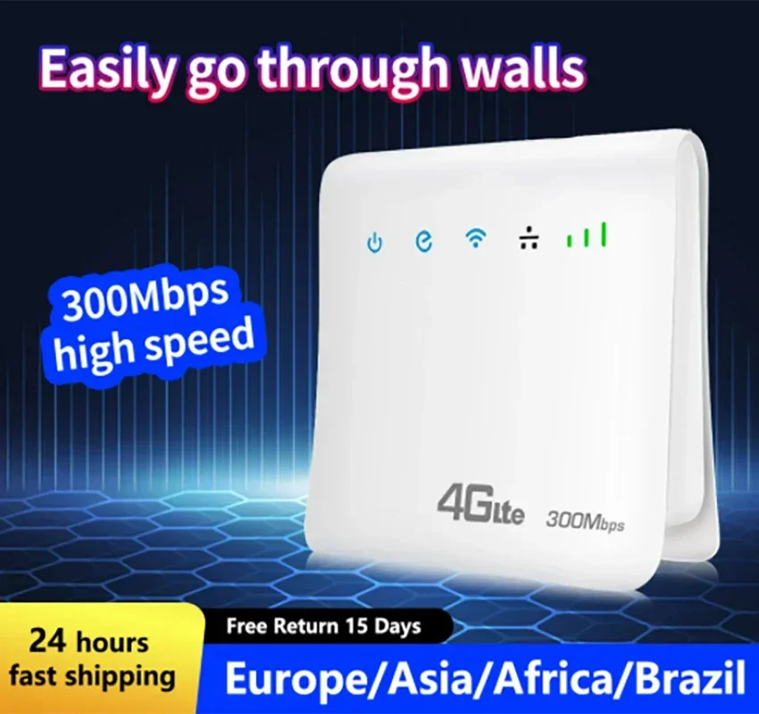 New Unlocked D921 300Mbps CAT4 LTE CPE Modem Wireless 3G 4G Wifi Router With SIM Card Slot Mobile Hotspot RJ45 LAN Port