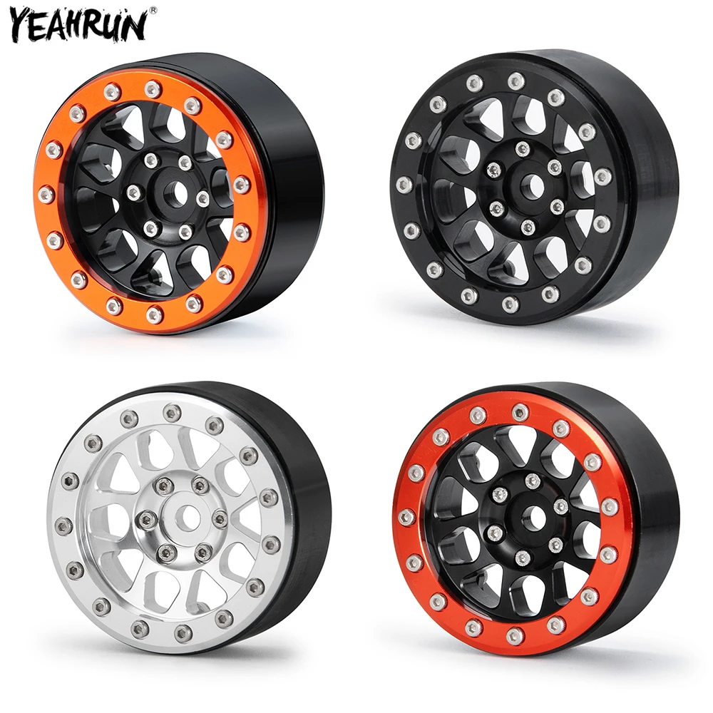 

YEAHRUN 4Pcs Metal Alloy 1.9 inch Beadlock Wheel Hub Rims For 1/10 Axial SCX10 90046 TRX4 D90 AXI03007 RC Crawler Car