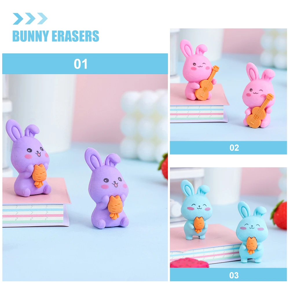 

36Pcs Adorable Bunny Erasers Cartoon Rabbit Design for School Classroom and Student Rewards