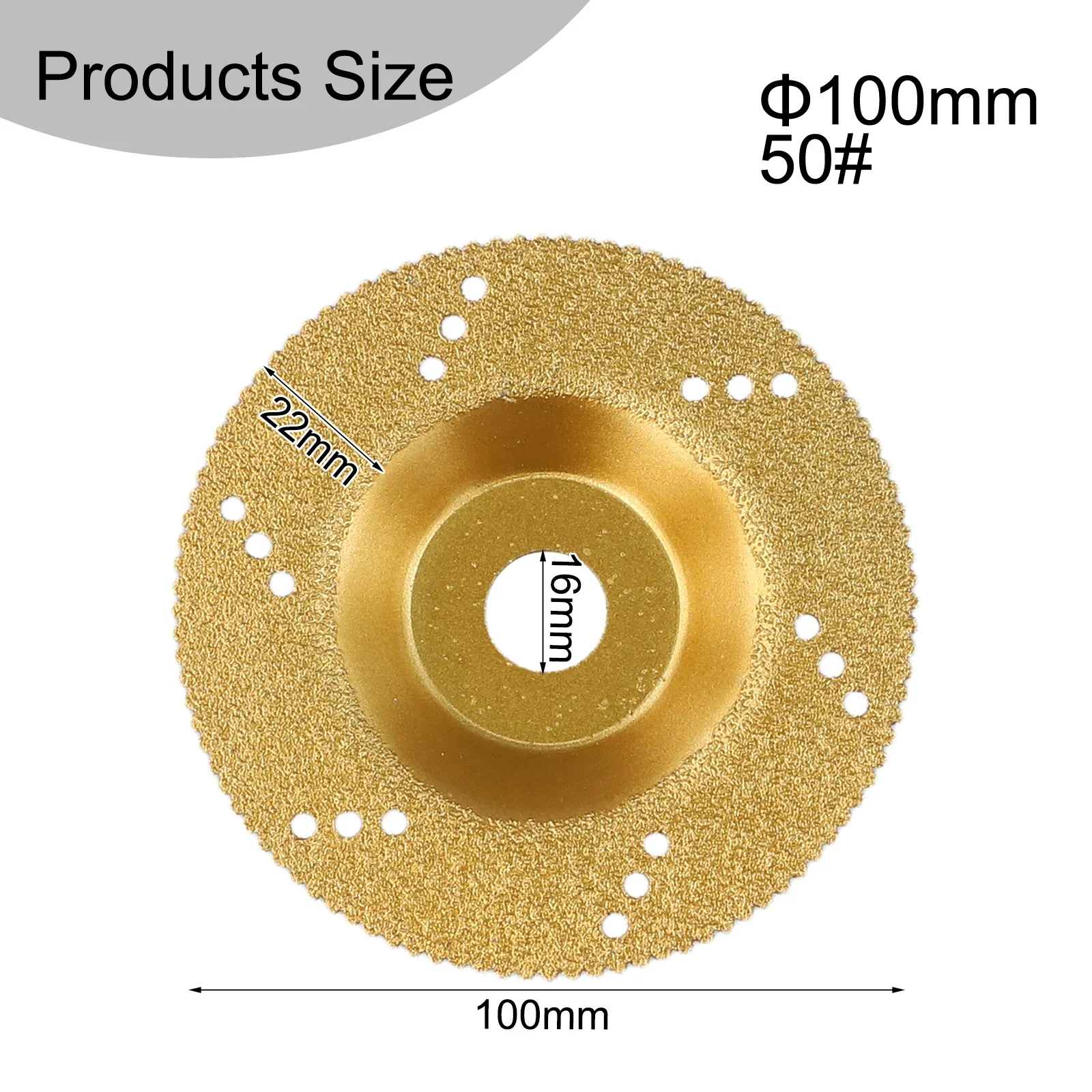 Disco De Corte De Diamante Rebolo Seco, Máquina De Corte De Telha De Tigela De Mármore, Rebarbadora, Peças De Ferramentas Elétricas, 100mm, 16mm, 1Pc